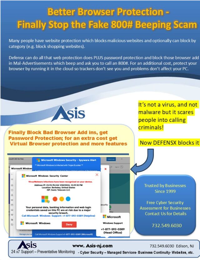 – New DefensX Finally Stops “Call 800#” Scam